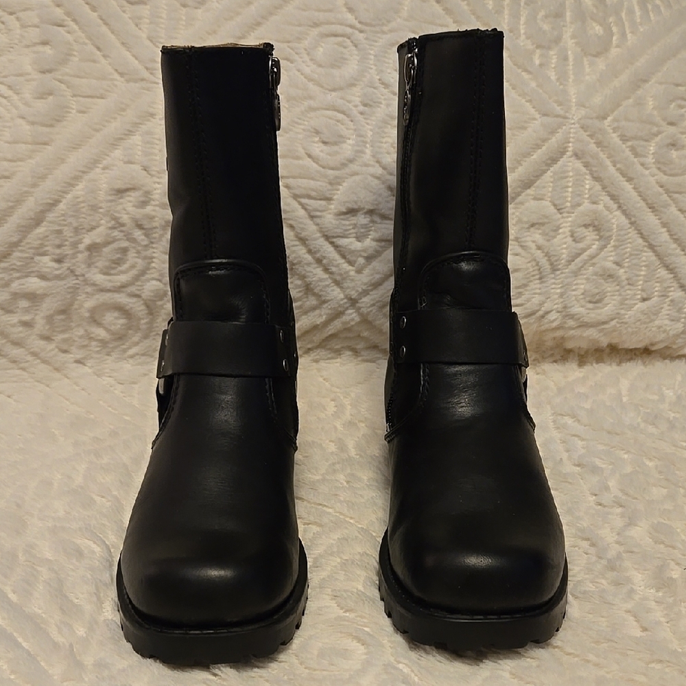 Harley-Davidson Black Ashby Square Toe Motorcycle Boots size 6.5M